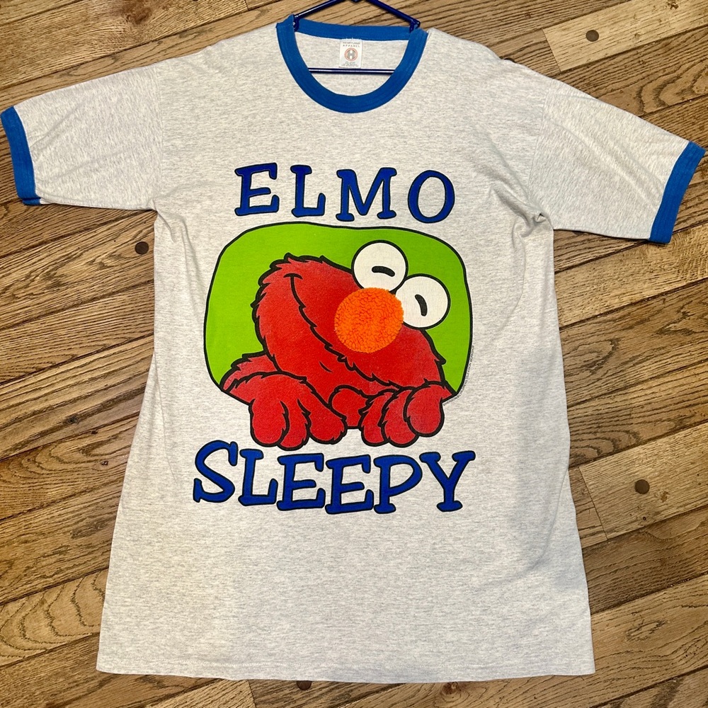 Elmo Sleepy Kids Nightgown - Gray with Blue Trim